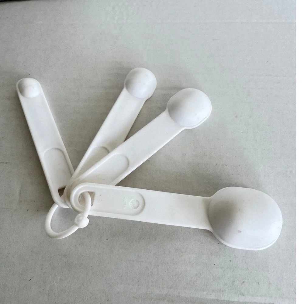 GoodCook‎ White Plastic Measuring Spoons Set of 4 Kitchen Baking Tools